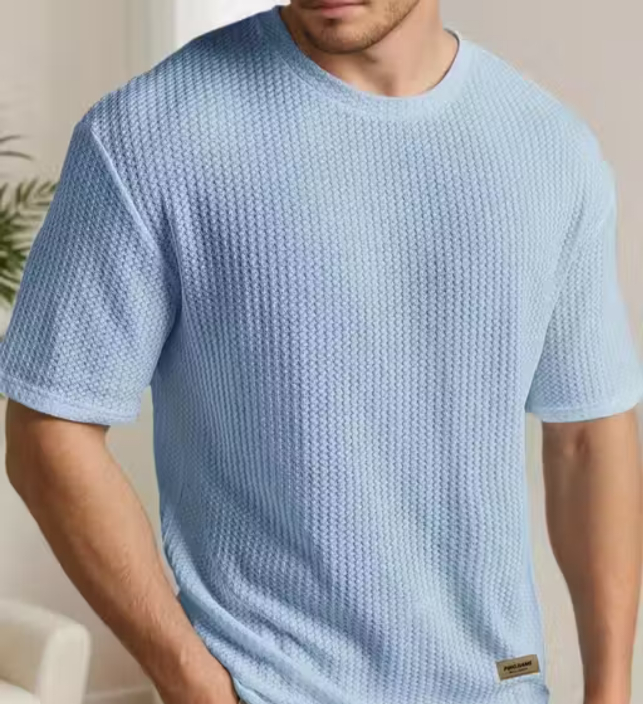 Damn Gud Branded Mens Stripes Half Sleeve Tshirt (Light Blue)